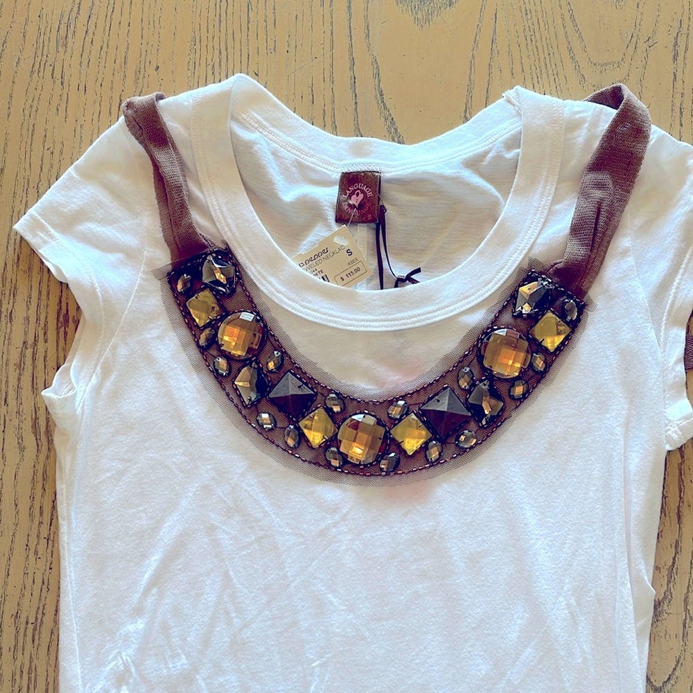Topaz jeweled “necklace” T. Unique, super cute, special and easy! Fits size 4-8